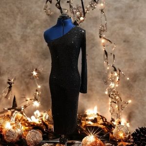 fashion nova black sequin dress size